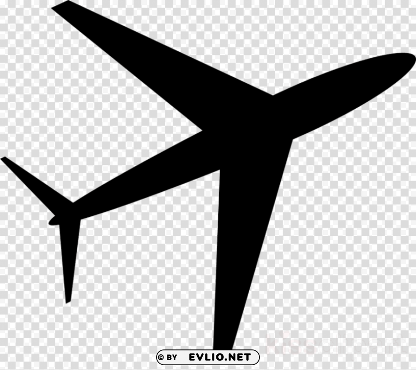 black Airplane Logo Clean Background Isolated PNG Design