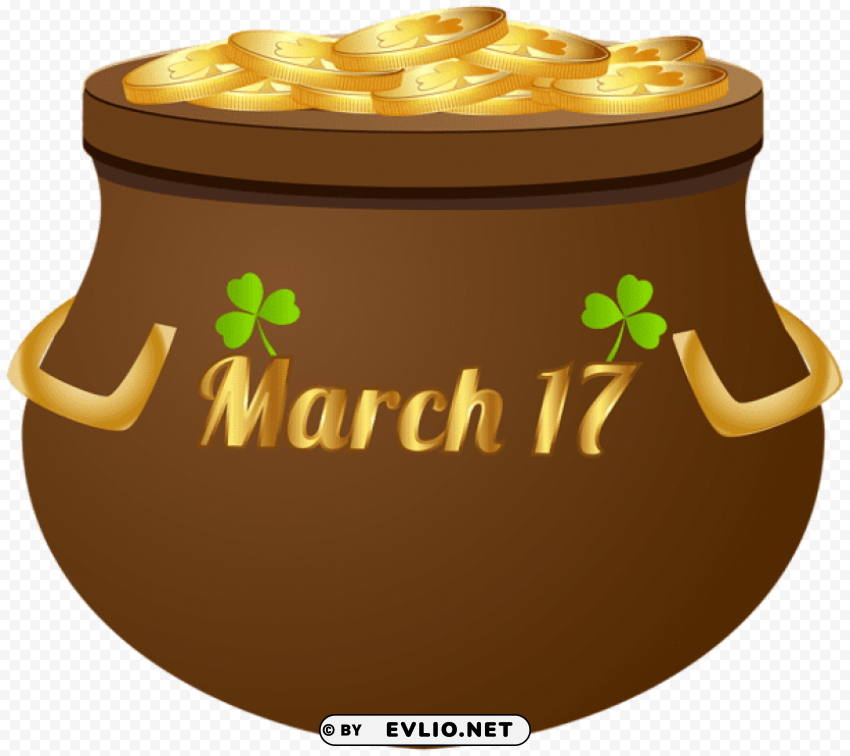 17 march pot of gold Isolated PNG Graphic with Transparency