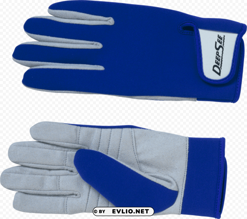 Deep See Blue Gloves Isolated Design On Clear Transparent PNG