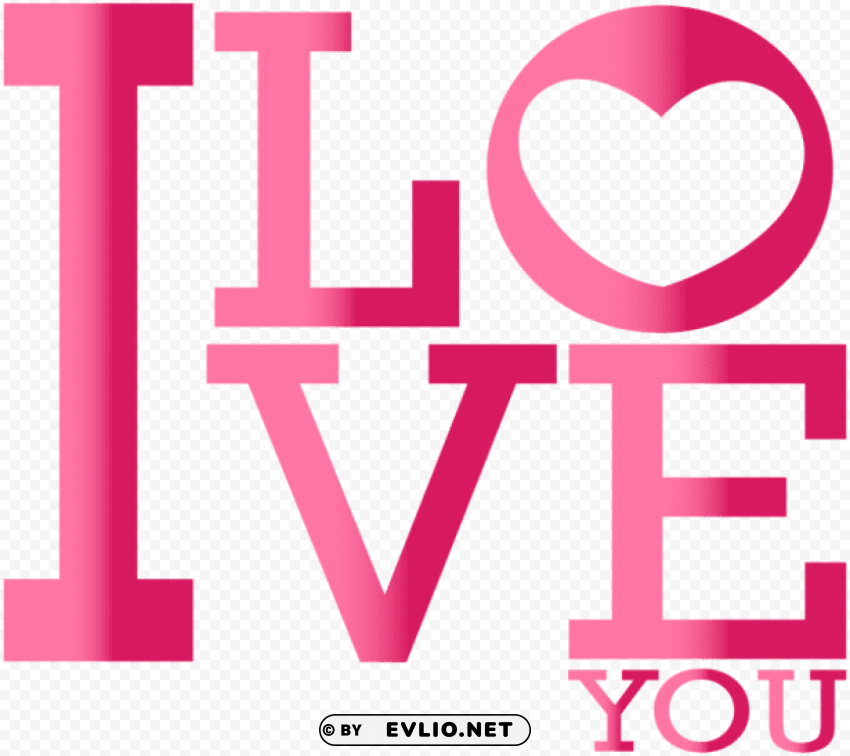 i love you text pink PNG files with transparent backdrop complete bundle