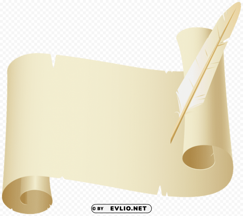 scroll and quill PNG Image Isolated with HighQuality Clarity