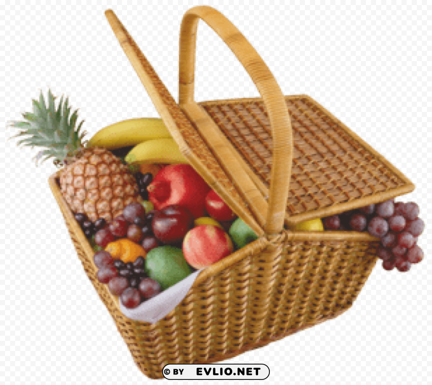 fruits basket Isolated Item on Transparent PNG Format