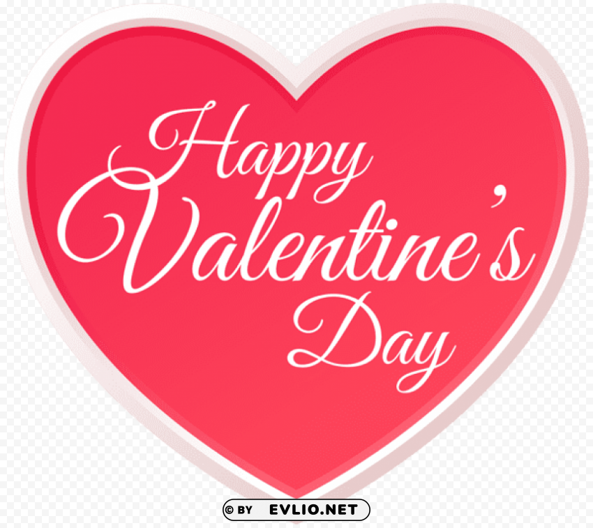 Happy Valentines Day Heart PNG Image With Transparent Isolated Graphic Element