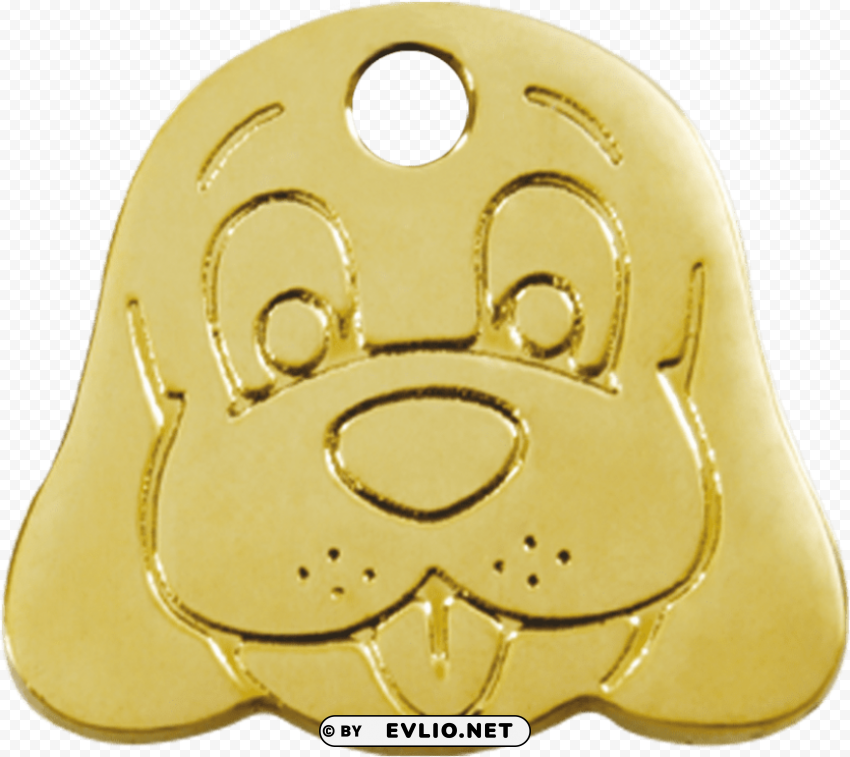 red dingo brass dog face pet id dog tags Isolated Character in Clear Transparent PNG