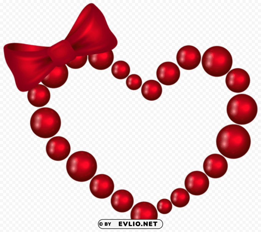 red heart with bow Isolated Element in Transparent PNG