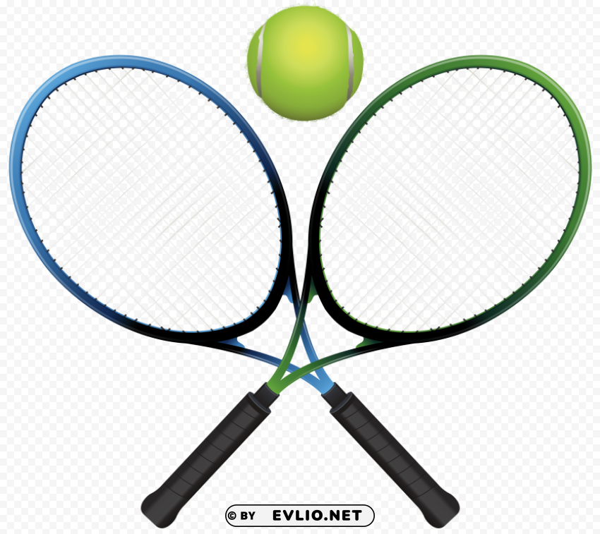 tennis rackets and ball PNG free download transparent background