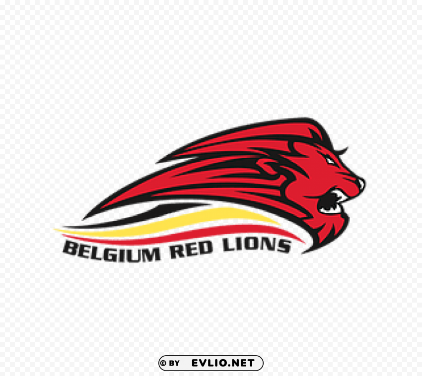 belgium red lions logo Isolated Artwork on Transparent Background PNG