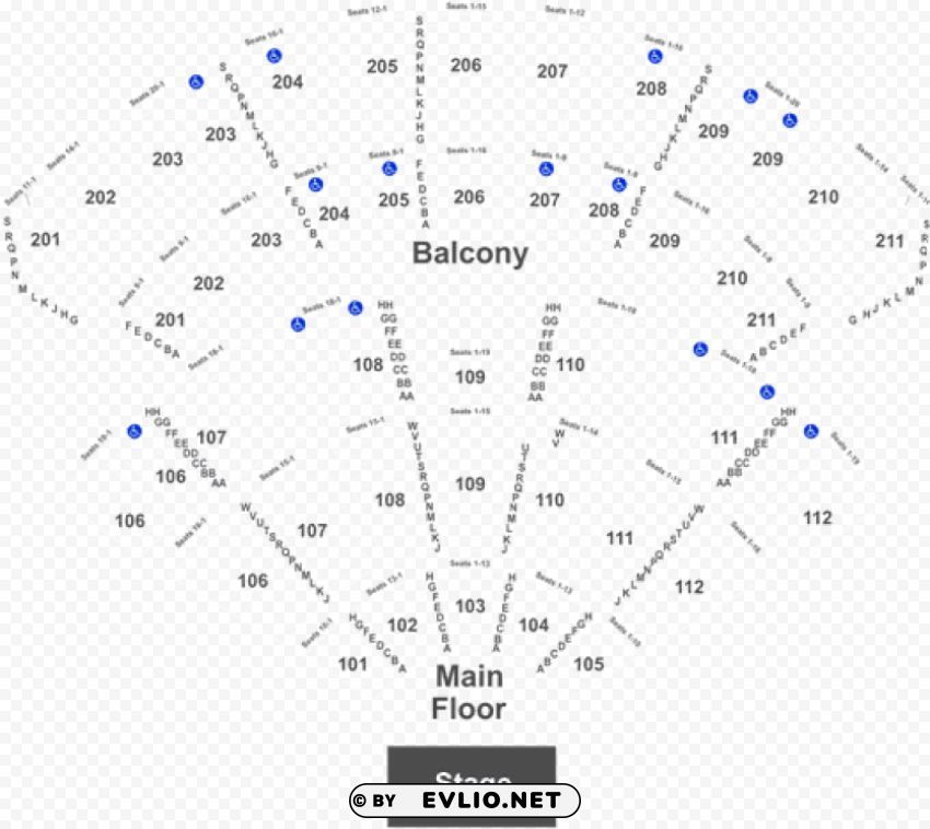 seat number rosemont theater seating chart Clear Background PNG Isolation