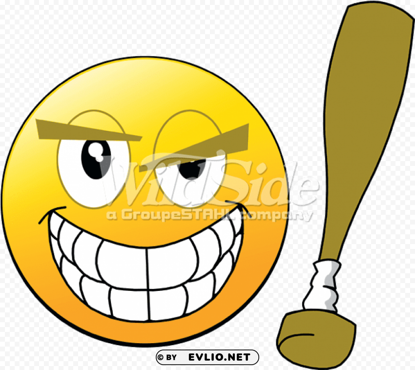 smiley face with baseball bat Clear PNG pictures comprehensive bundle