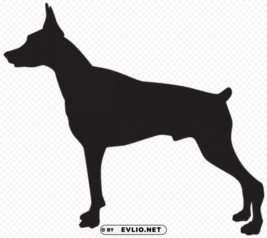 doberman dog silhouette PNG artwork with transparency