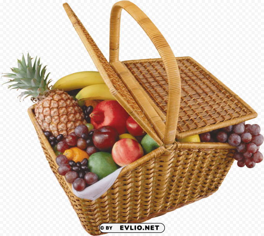 fruit in the basket High-resolution transparent PNG images set