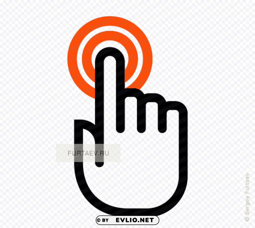 hand touching button icon PNG images for personal projects