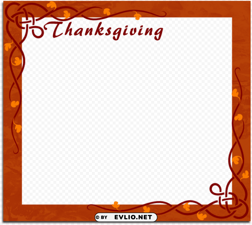 happy thanksgiving picture frame Free PNG download no background