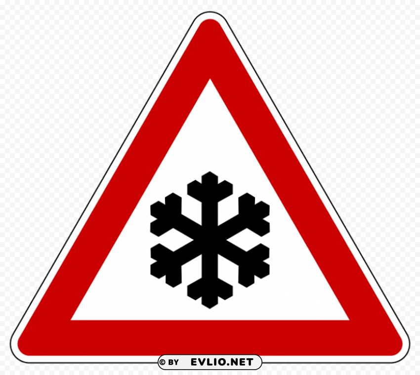 icy road danger warning road sign Free PNG images with transparency collection