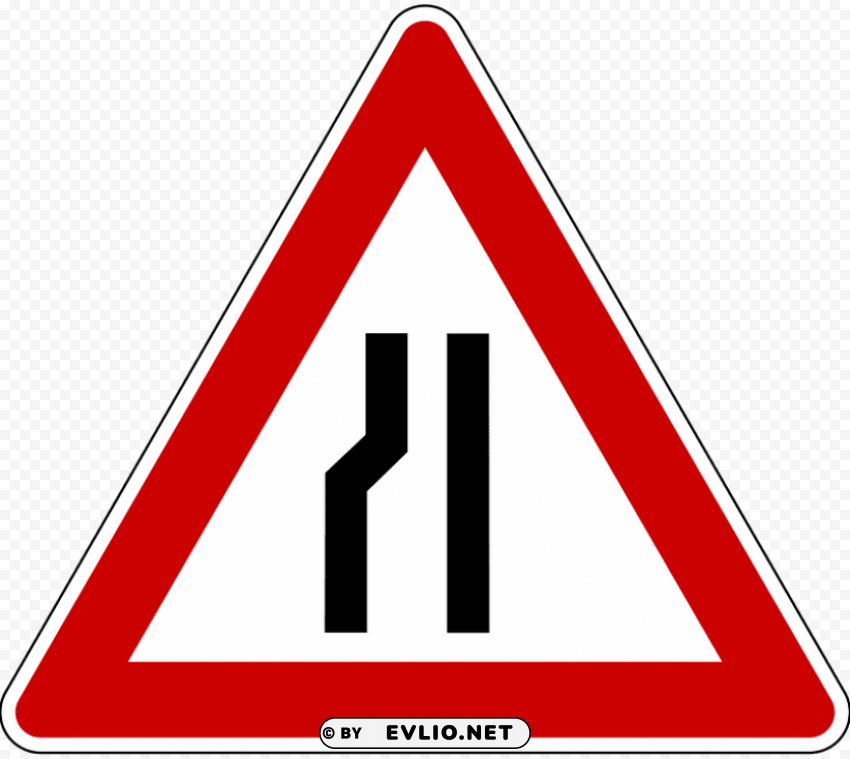 Transparent PNG image Of narrow road warning road sign Free PNG transparent images - Image ID d3407880