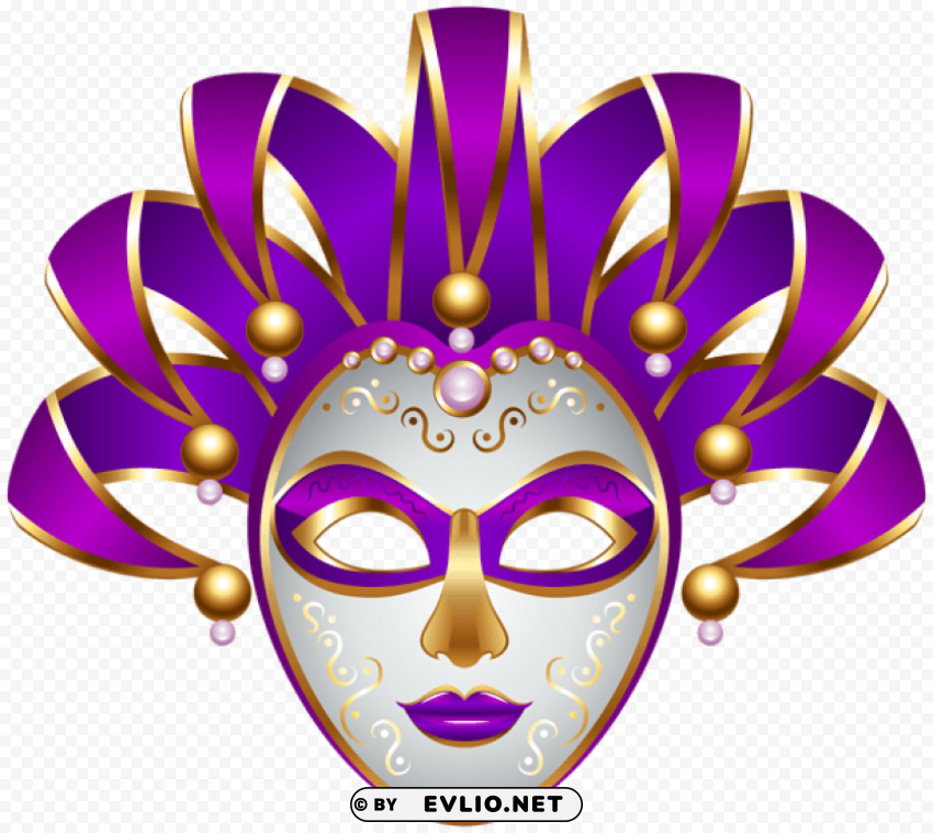 purple carnival mask transparent PNG with no background free download