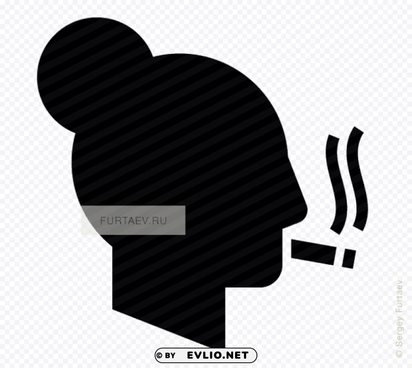 smoking woman icon PNG transparent photos for design