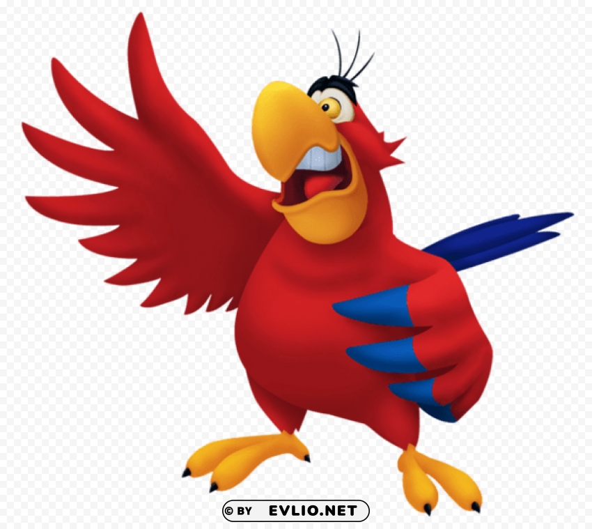 transparent aladdin parrot iago cartoon PNG Image with Isolated Graphic