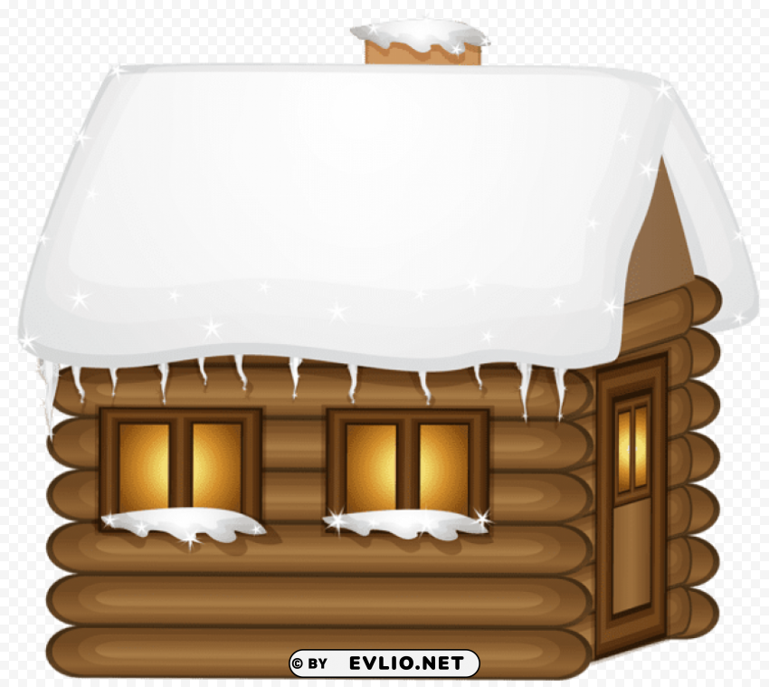 winter wooden house clip-art Transparent PNG image free