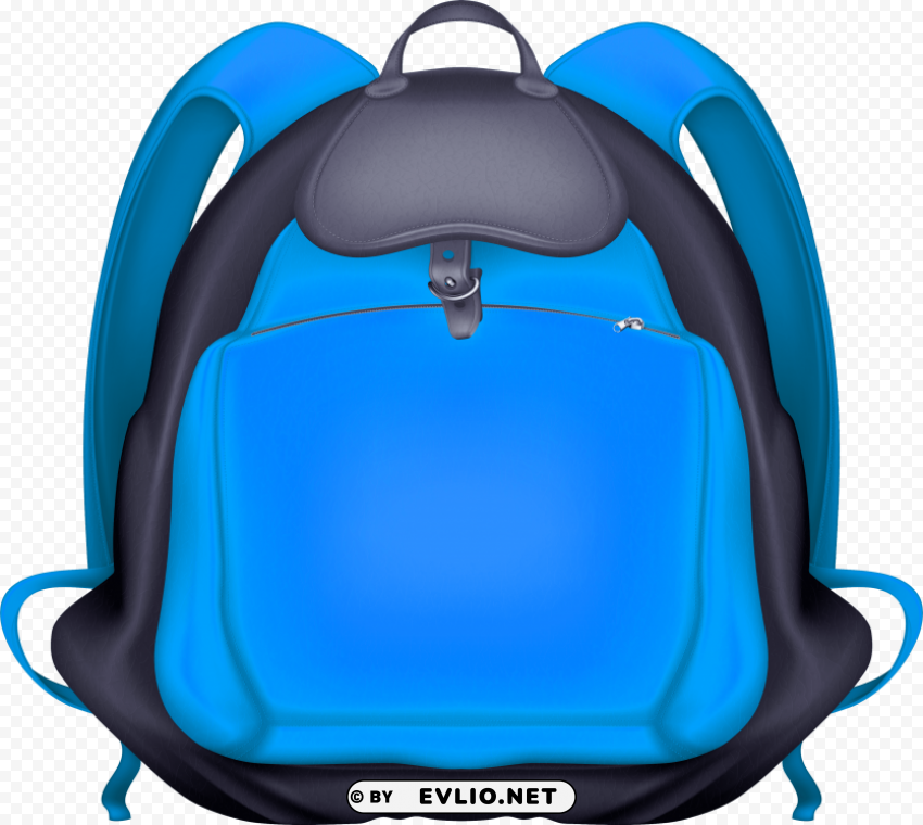 blue backpack Transparent Background PNG Isolated Character