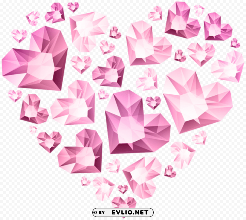 Hert Of Diamond Hearts Transparent PNG Image With Isolated Element