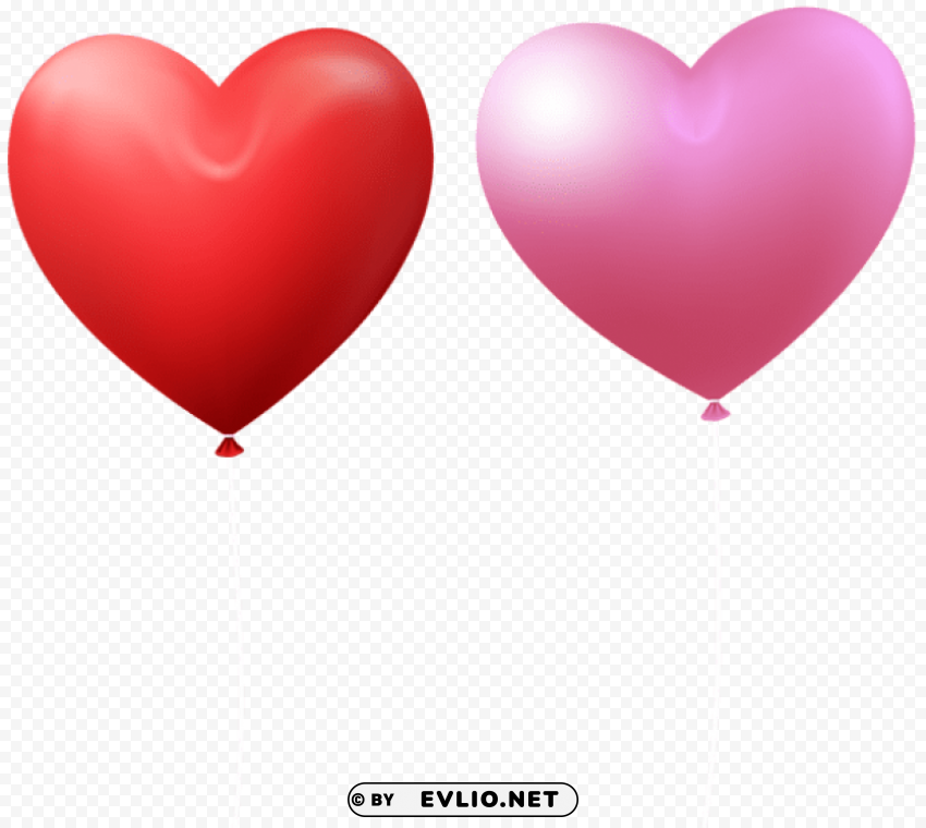 Valentines Day Heart Balloon Red Pink ClearCut PNG Isolated Graphic
