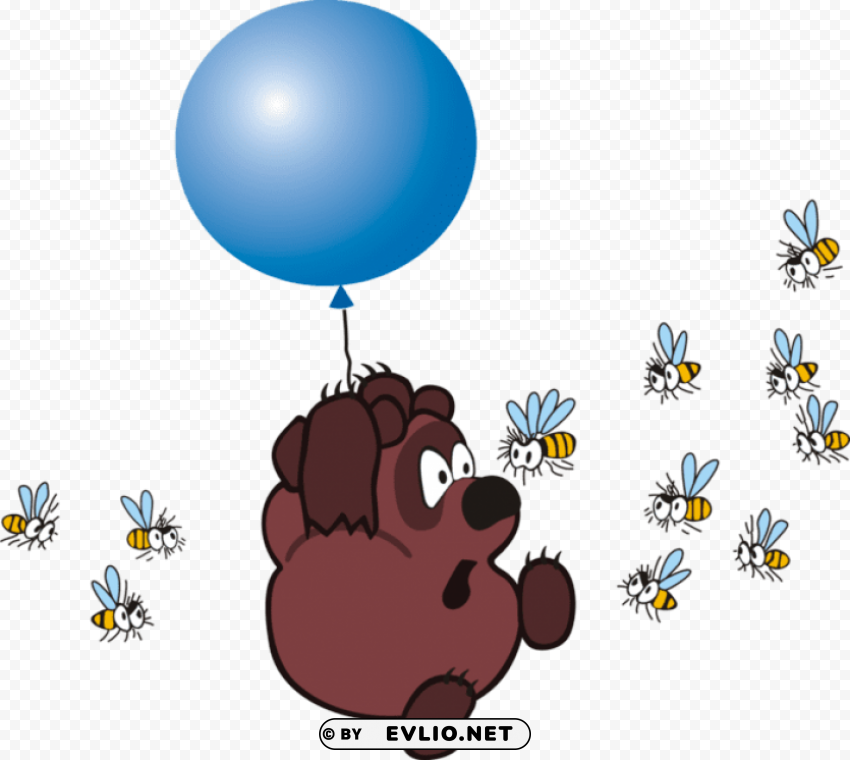 winnie the pooh - bee PNG clip art transparent background