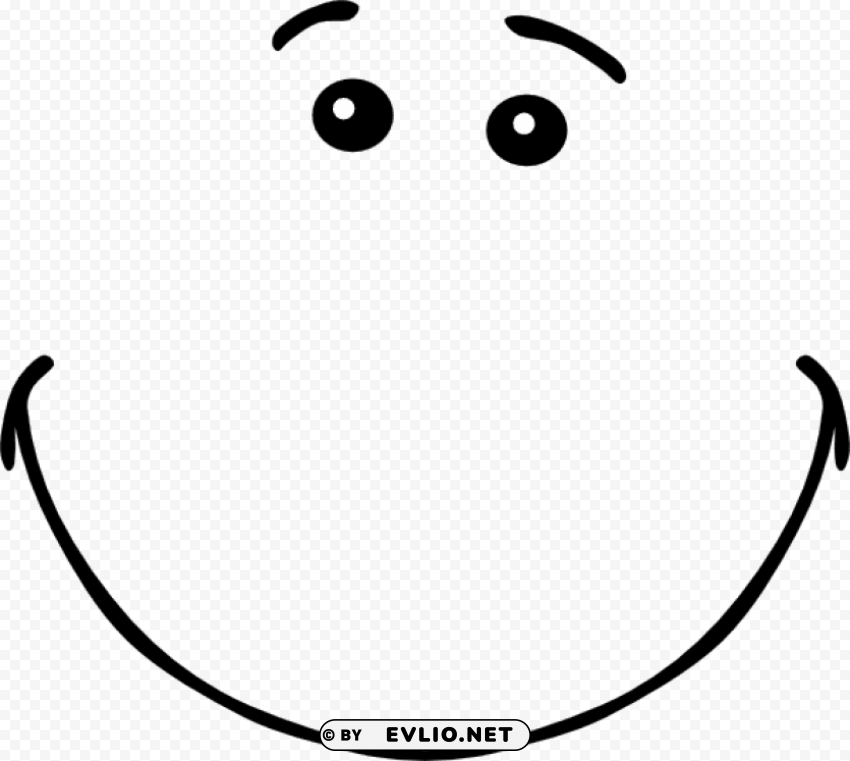 Smile Emoji black Transparent Background PNG Isolated Illustration