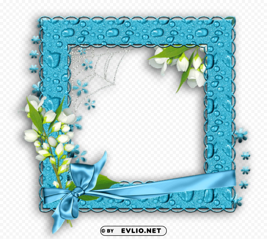 Blue Waterframe PNG Image With Transparent Isolated Design