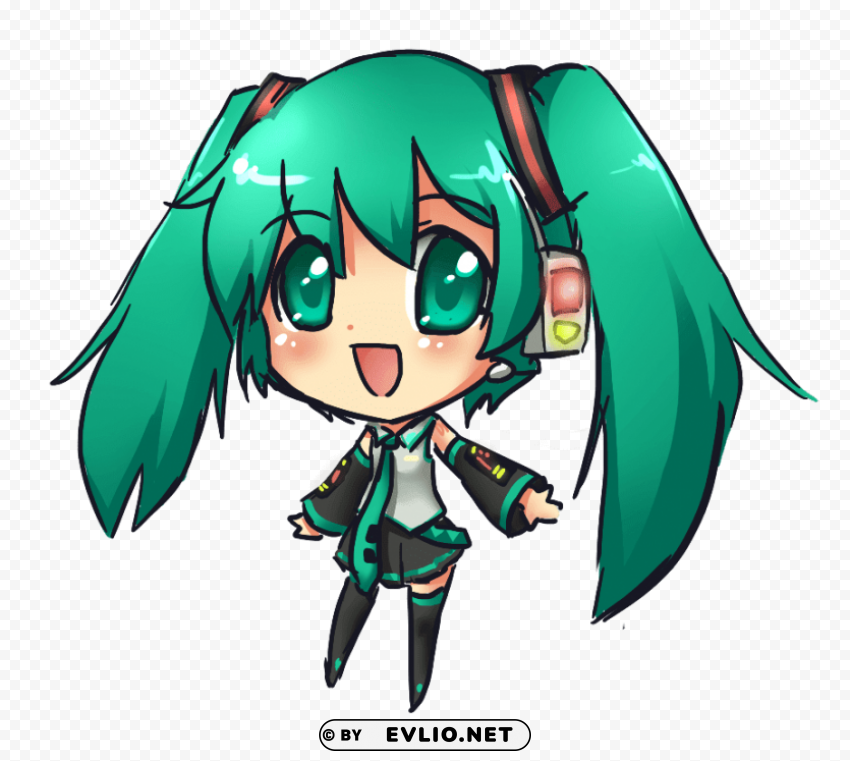Chibi Green Isolated Item With Transparent PNG Background