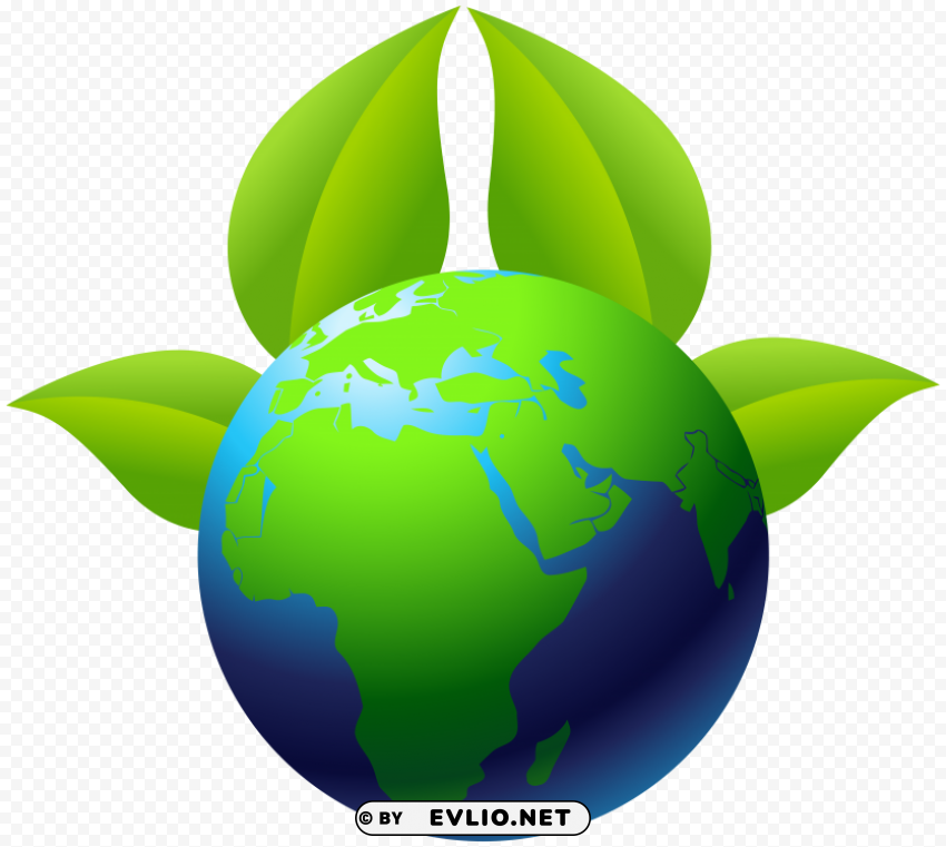 earth with leaves PNG for t-shirt designs