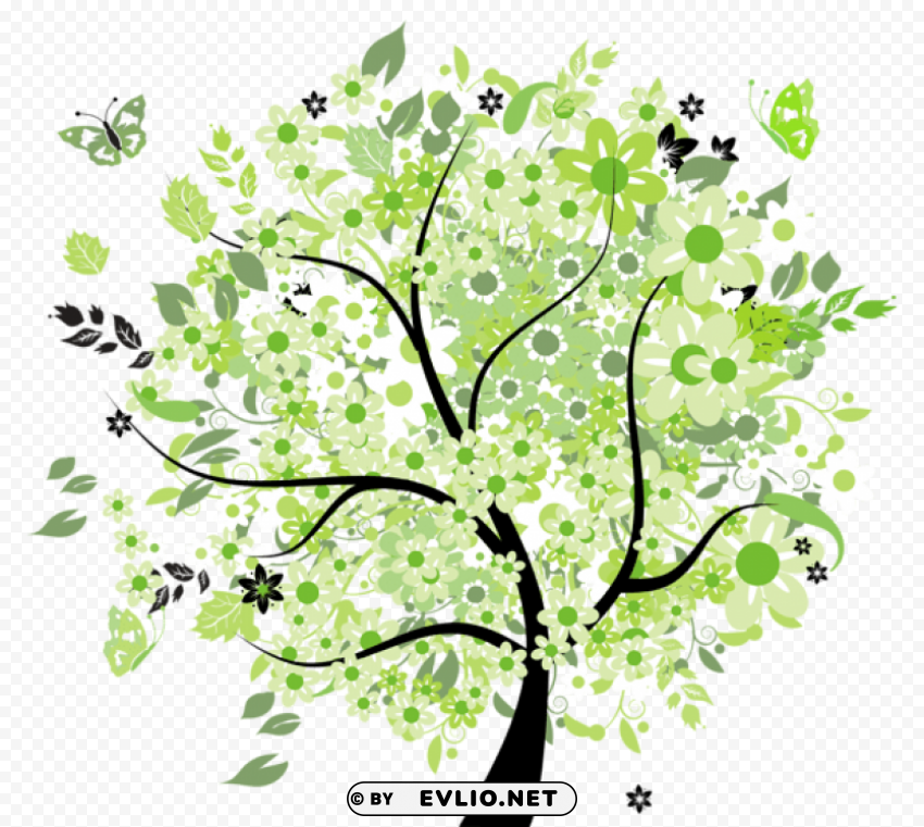 green spring treepicture PNG with transparent background for free