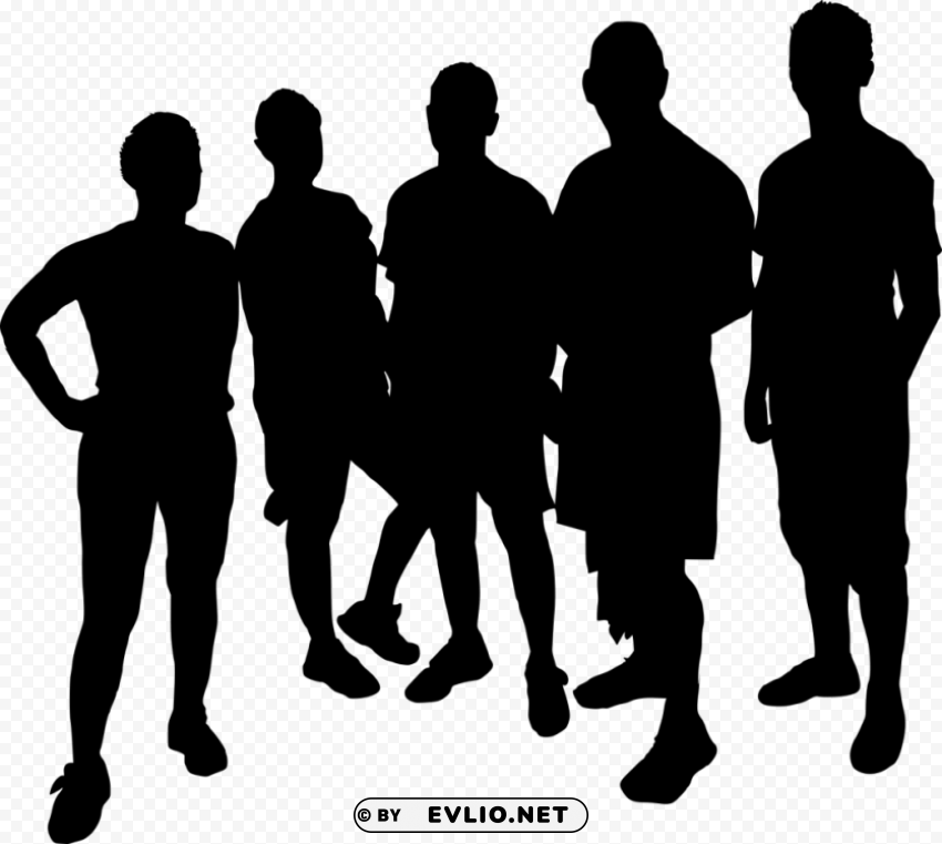 group photo posing silhouette PNG isolated