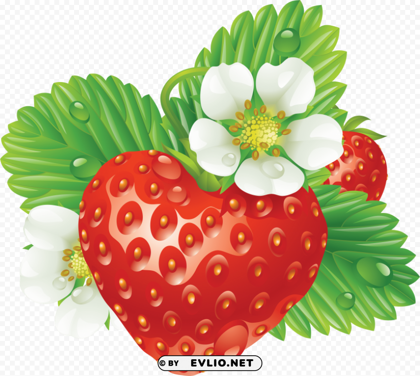strawberry heart-shaped Transparent PNG artworks for creativity