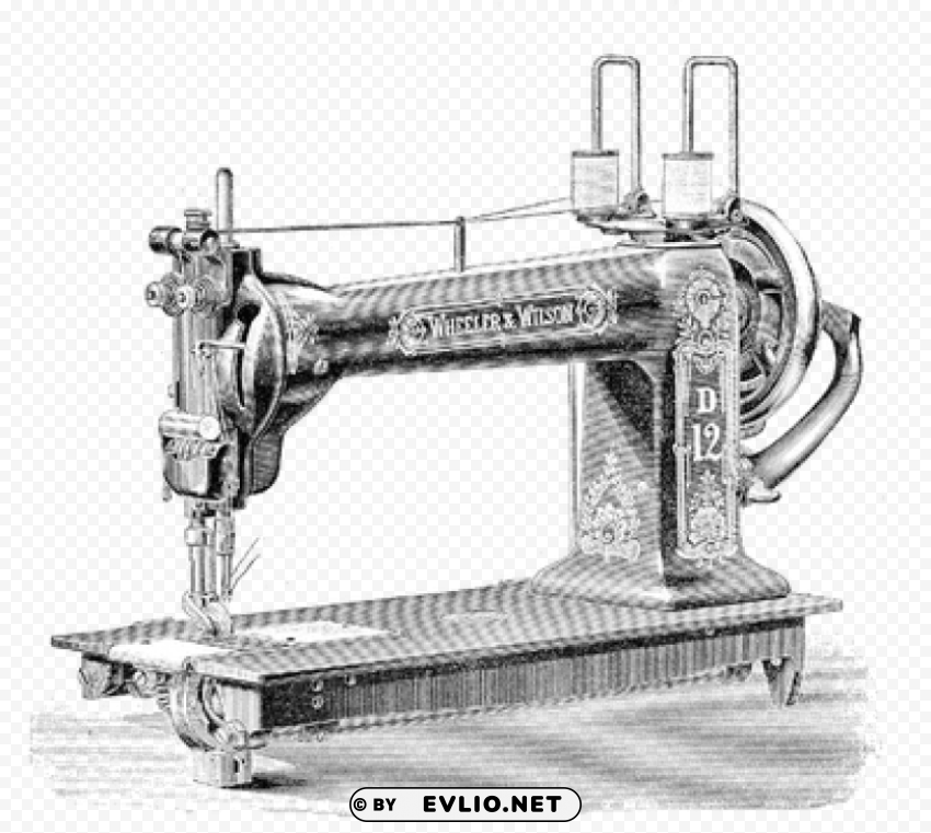 vintage sewing machine PNG for digital design