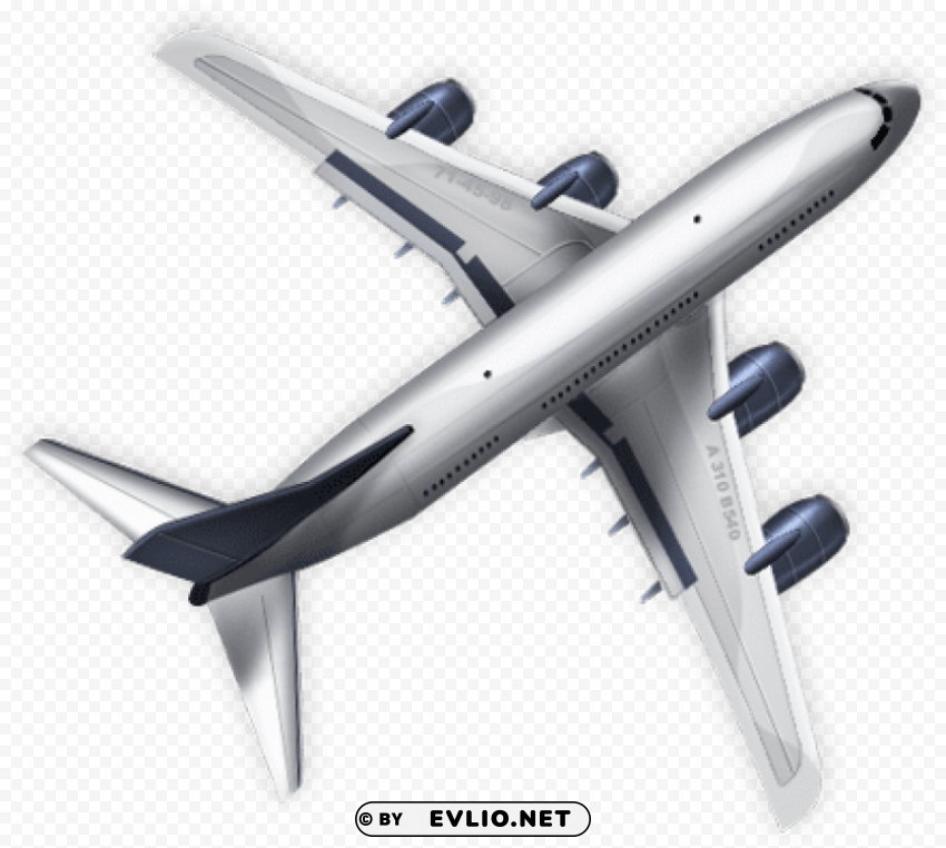 airplane up view Isolated Illustration on Transparent PNG