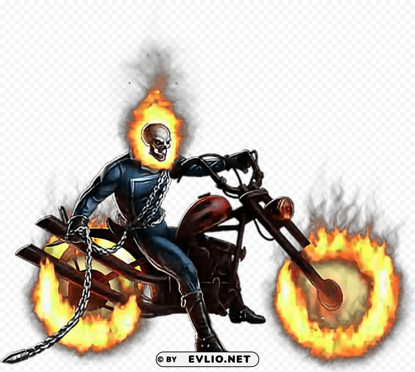 ghost rider bike comic Isolated Design Element in HighQuality Transparent PNG