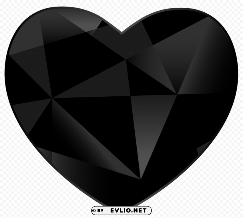 black gem heart PNG Image with Clear Background Isolation