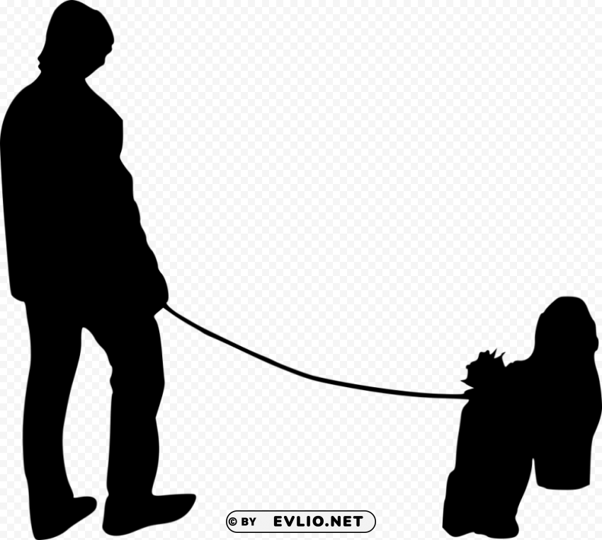 dog walking silhouette PNG without background