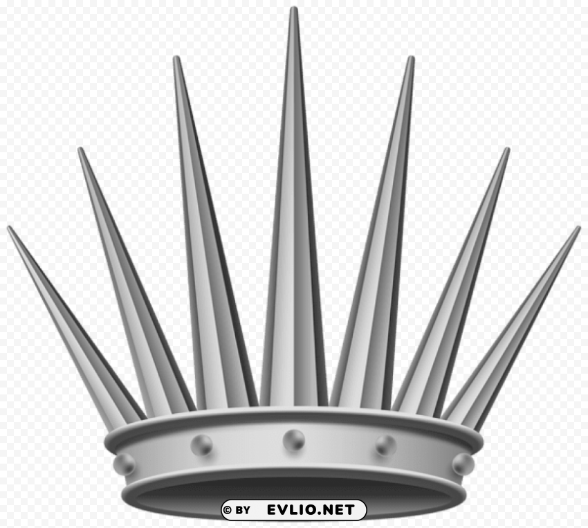 silver crown transparent Isolated PNG Object with Clear Background