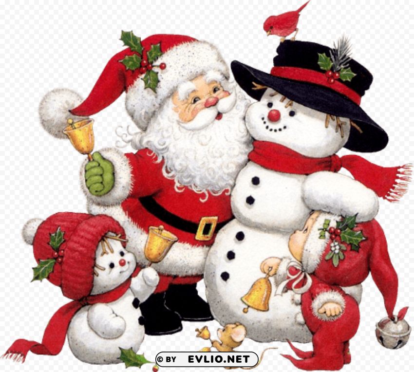 cute snowman santa and kid Transparent PNG images pack