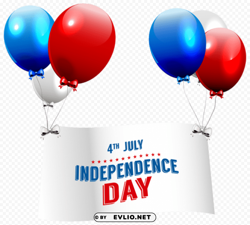 independence day with balloons transparent PNG Image with Isolated Graphic