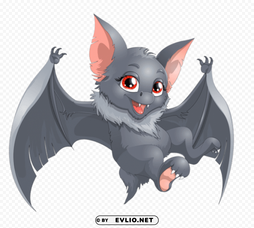 halloween bat cartoon PNG with transparent overlay