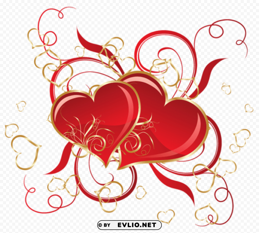 transparent hearts decoration Isolated Subject with Clear PNG Background