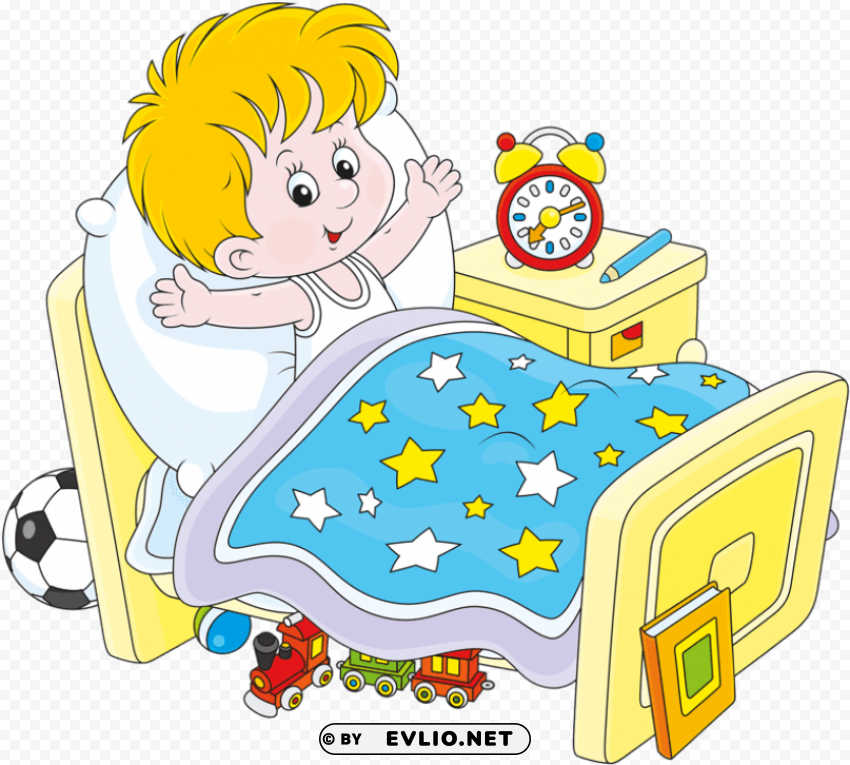 Baby Waking Up Cartoon Clear Background Isolation In PNG Format