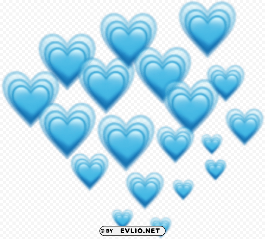 Blue Hearts Emoji PNG Images With Alpha Mask