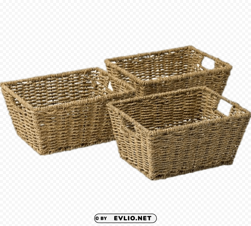 Set Of Storage Baskets - Various Sizes - Image ID ba471c1b Transparent PNG Isolated Item