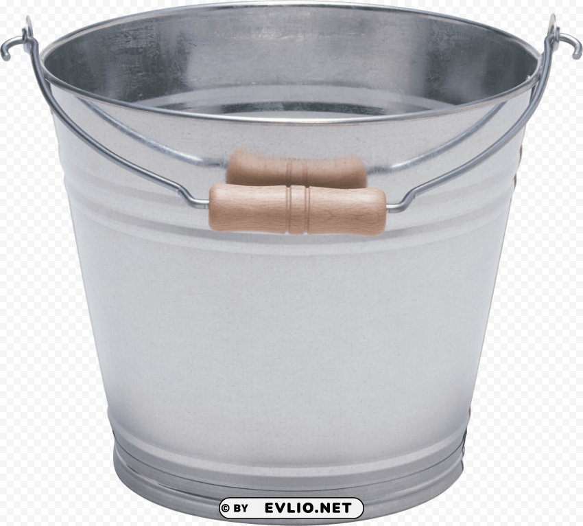 Transparent Background PNG of steel bucket Isolated Element with Transparent PNG Background - Image ID db3398fc