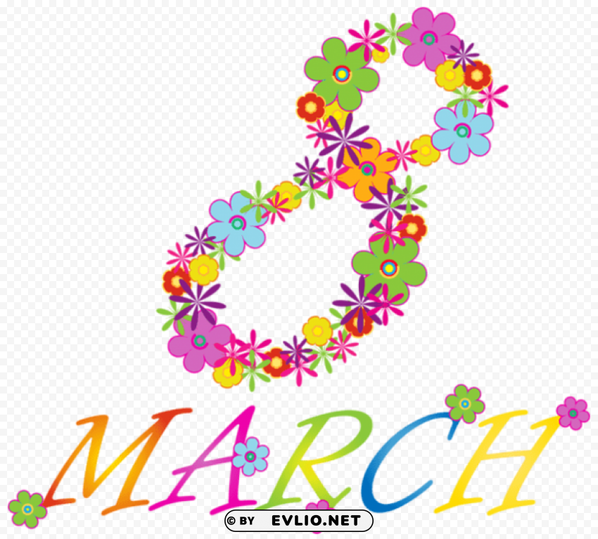 8 march floral decorpicture HighResolution Transparent PNG Isolation