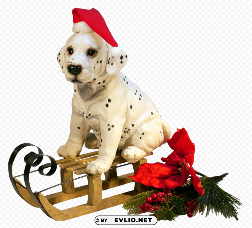 christmas dog Clean Background Isolated PNG Object
